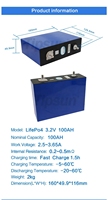 Nouvelle batterie prismatique Lifepo4 cellule de batterie 3.2v 100ah pour véhicule électrique de bateaux
