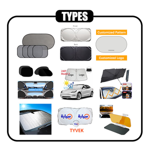 Xiangta ม่านบังแดดหน้ารถยนต์พับได้พร้อมที่บังแดดโพลีเอสเตอร์ป้องกันรังสียูวีสำหรับบังแดดหน้าต่างรถยนต์ - Product Image 2