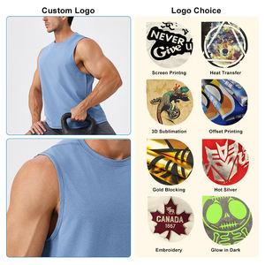 Camiseta Deportiva de Gimnasio de Poliéster con Logotipo Personalizado OME de Alta Calidad, Camiseta Deportiva sin Mangas para Hacer Ejercicio, Chaleco Deportivo de Secado Rápido para Hombre - Product Image 4