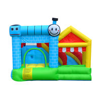 Château gonflable d'intérieur pour enfants Jumping Dear avec toboggan, capacité 3 personnes, matériau Oxford, adapté aux familles