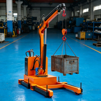 Grue mobile de levage hydraulique de 1,5 tonne, facile à déplacer, grue de manutention de marchandises