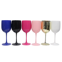 Verre à vin en plastique incassable sans BPA de luxe avec logo personnalisé, design classique, style gobelet, 400 ml, 20,5 cm pour les fêtes