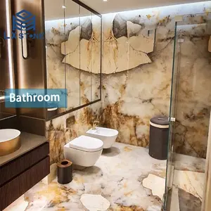 LX Wall Flooring Tile Decoration Marble Bathroom Design Vantiy Top Stone Luxury Pandora White Customized Modern Gua Villa 18mm