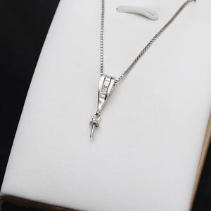 Accesorio DIY Versátil, Collar con Colgante de Plata S925, Nuevo Diseño Simple de Moda Femenina, Colgantes de Perlas Semiterminados - Product Image 5