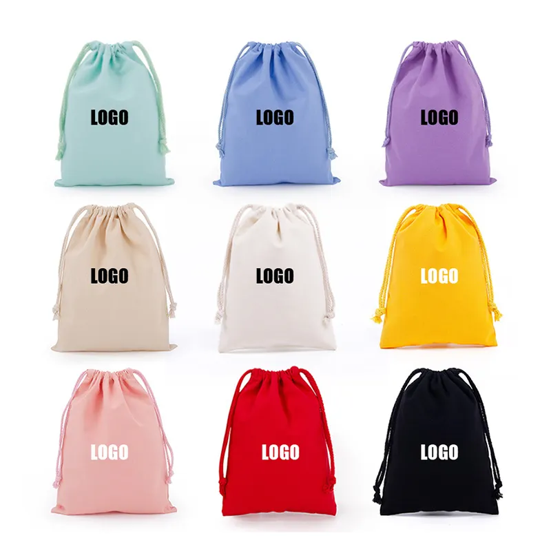 Sacs-cadeaux en coton avec cordon de serrage pour le rangement des chaussures Sac à poussière Pochette à bijoux cosmétique Sac à bijoux de voyage Petit sac à cordon anti-poussière