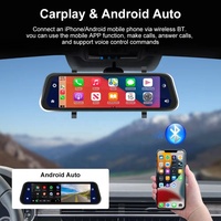 ADAS 9,66-Zoll-Streaming-Media-Spiegel DVR FHD 1080P Dashcam Videorekorder GPS BT Auto-DVR Kabelloses Carplay Android Auto Monitor