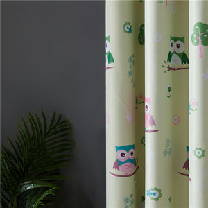 En gros Bleu Belle Impression <span class=keywords><strong>Style</strong></span> Chambre D'enfant Pleine Ombrage Tirer Plissé Ruban Personnalisé Polyester Rideaux Occultants// - Product Image 4