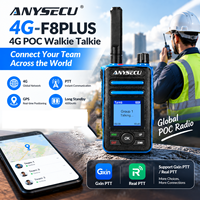 Radio réseau 4G Anysecu F8 Plus sans limite de distance, talkie-walkie avec écran de 1,44 pouce, batterie de 4000 mAh pour la construction en extérieur