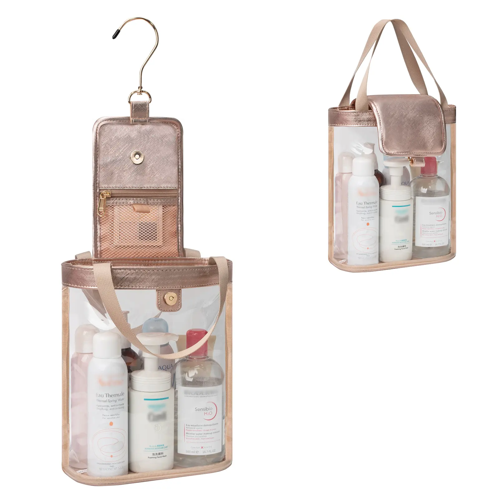 Прозрачный органайзер для косметики ReIaveI, переносная прозрачная сумка с крючком для душа, дорожный туалетный мешок