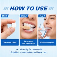 Comprimés de dentifrice probiotiques, granulés buccaux saveur pêche et pomme verte, haleine fraîche, comprimés portables pour soins bucco-dentaires quotidiens, OEM