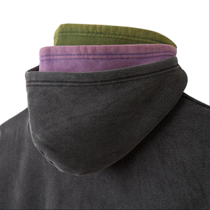 Vente en gros : Blouson à capuche <span class=keywords><strong>zippé</strong></span> coupe courte et ample, délavé à l'acide, avec logo personnalisé, triple fermeture éclair, haute qualité - Product Image 3