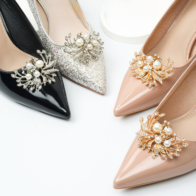 Wholesale Wedding Shoes Buckle, High Heels Diamond Luxury Accessories Removable Shoe Decorations Shoes Clips and Charms