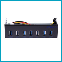 Nuevo Hub USB 3.0 de 7 Puertos con Panel para Unidad Óptica de 525 Pulgadas con Conversión de 19 Pines y Chip de Doble Núcleo