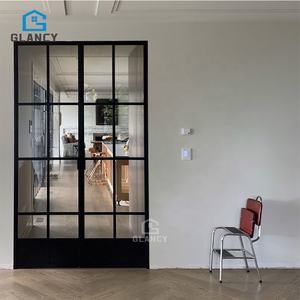 Arche de style français avec porte d'entrée en verre Nouveau design Porte en fer Porte d'entrée en fer en acier avec grille en acier inoxydable - Product Image 4
