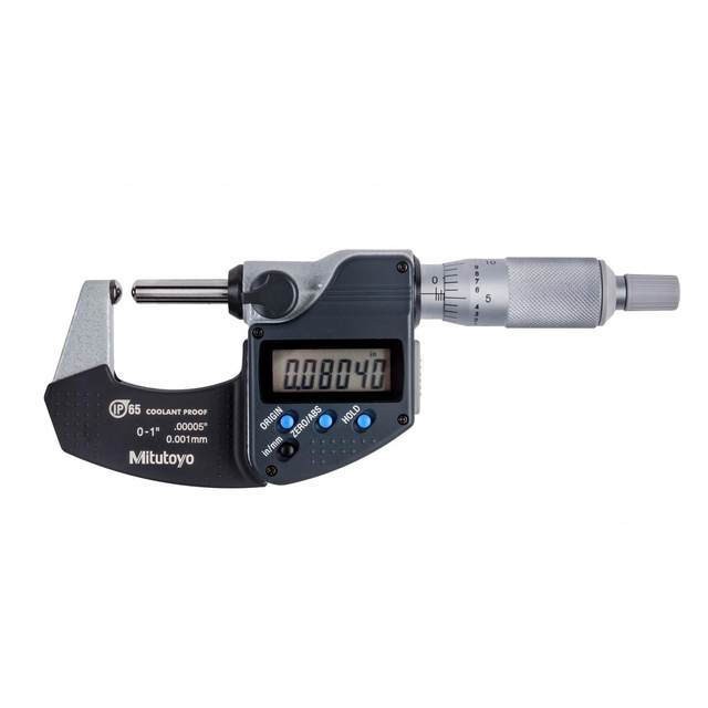 Mitutoyo Digital Spherical Face Micrometers 0-1\" Range IP65 Protection Metal Construction Model 395-371-30