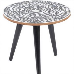 Taburete de Madera Artesanal BALA ARTISAN, Silla Rústica Hecha a Mano, Taburete Decorativo de la India, Perfecto como Soporte para Plantas o Mesa Auxiliar - Product Image 1