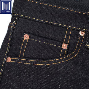 <span class=keywords><strong>Jeans</strong></span> da Uomo Super Slim in Denim Giapponese Selvedge <span class=keywords><strong>Indigo</strong></span> 21oz, Vintage Stonewashed, Eco-Friendly, con Chiusura a Bottoni - Product Image 4