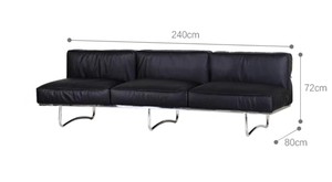 <span class=keywords><strong>Canapé</strong></span> en cuir et acier inoxydable <span class=keywords><strong>Le</strong></span> <span class=keywords><strong>Corbusier</strong></span> LC5 Bauhaus, style mid-century, adapté aux salons et bureaux de différentes tailles - Product Image 6