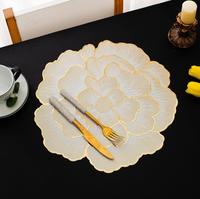 Napperons en PVC pour Table à manger pivoine fleur napperon décor Table à manger tapis imperméable résistant à la chaleur cuisine vaisselle tapis