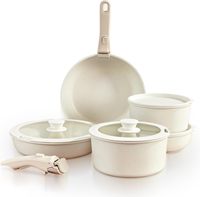 Vente en gros usine – Nouveaux ensembles d'ustensiles de cuisson en céramique antiadhésifs détachables, plusieurs couleurs, compatibles induction, empilables pour gagner de la place