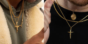 Bijoux à la mode Lion Rose Croix <span class=keywords><strong>Saint</strong></span> Christophe En Acier Inoxydable Charme Aile D'ange Or Boussole Pendentifs Méduse Collier Punk Chaud - Product Image 4