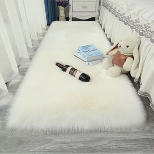Tapis en fausse fourrure imitation cachemire, rectangulaire, couleur unie, décoration intérieure, salon, chambre, tapis de sol - Product Image 1