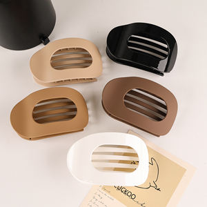 复古韩版女性树脂几何塑料发夹发饰哑光鸭嘴发夹爪女性发夹 - Product Image 3