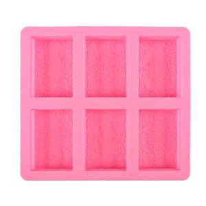 Molde de Silicona Rectangular de 6 Cavidades con Patrón para Hornear en la Cocina, Molde para Jabón Hecho a Mano - Product Image 2