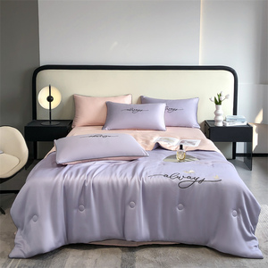 Edredón <span class=keywords><strong>de</strong></span> seda helada para verano, juego <span class=keywords><strong>de</strong></span> <span class=keywords><strong>cama</strong></span> con aire acondicionado, sensación fresca, juego <span class=keywords><strong>de</strong></span> edredón para dormitorio <span class=keywords><strong>de</strong></span> estudiantes en casa, edredón fino <span class=keywords><strong>de</strong></span> verano <span class=keywords><strong>de</strong></span> cuatro piezas - Product Image 2
