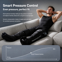 Appareil de massage pneumatique sans fil à compression d'air pour jambes et cuisses avec fermeture éclair pour les mollets et les pieds
