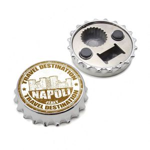 Imán de nevera redondo de placa de hojalata con logotipo personalizado de Nápoles, recuerdo de Nápoles - Product Image 3