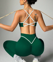 Conjuntos de Leggings Deportivos Personalizados al por Mayor para Mujer, Conjuntos de Yoga con Cuello en V y Efecto Levanta Glúteos para Pilates, Ropa Deportiva para Gimnasio