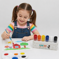 Ensemble de peinture à la tempera personnalisé avec logo, 20 ml, 6 couleurs, peinture pour affiches pour enfants, vibrante et lavable, pour la salle de classe