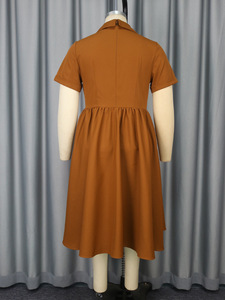 China Factory Wholesale Brown Casual <strong>Dresses</strong> Vintage <strong>Plus</strong> <strong>Size</strong> Vintage <strong>Dresses</strong> Retro <strong>1950s</strong> 60s Vintage Summer <strong>Dress</strong> - Product Image 4