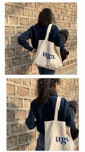 Bolso de lona Hua Cheng, bolso de hombro con estampado de moda para mujer, bolso de compras reutilizable, estilo para todas las estaciones - Product Image 5