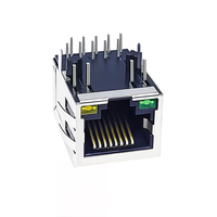 Connecteur RJ45 Cat6 PA46 pour Interface Réseau Industrielle, Jack Modulaire Femelle Ethernet 1x1 Port 100Base-T Rapide 8 Broches PCB