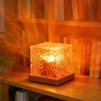 Projecteur d'ondes océaniques USB rechargeable 16 couleurs, cube lumineux avec télécommande, lampe de nuit LED 3D effet vague d'eau et aurore boréale pour la décoration de la maison