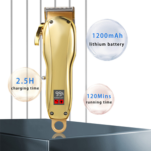 Tóc Chuyên Nghiệp Clipper cắt tóc sử dụng thép không gỉ Lưỡi Vàng Tóc Clipper tông đơ với <span class=keywords><strong>10</strong></span> giới hạn lược - Product Image 6