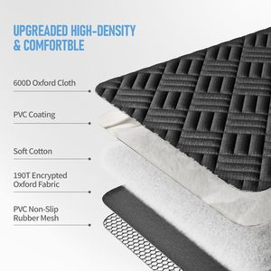 غطاء مقعد سيارة للكلاب من أكسفورد 600D قابل للغسل ومضاد للانزلاق وصديق للبيئة ومقاوم للخدش ومضاد للماء باللون الأسود - Product Image 4