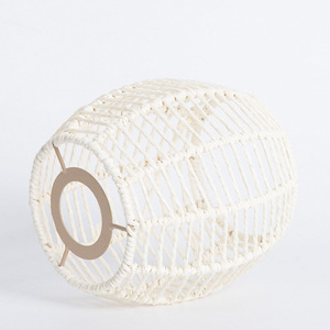 Lámpara colgante estilo Wabi Sabi, redonda, E27, pantalla blanca tejida a mano para sala de estar y dormitorio - Product Image 3