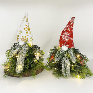 Décorations de Noël festives, Père Noël, vieil homme, poupées goblin, plantes vertes, lumières, ornements de fenêtre, jouets, figurines - Product Image 2
