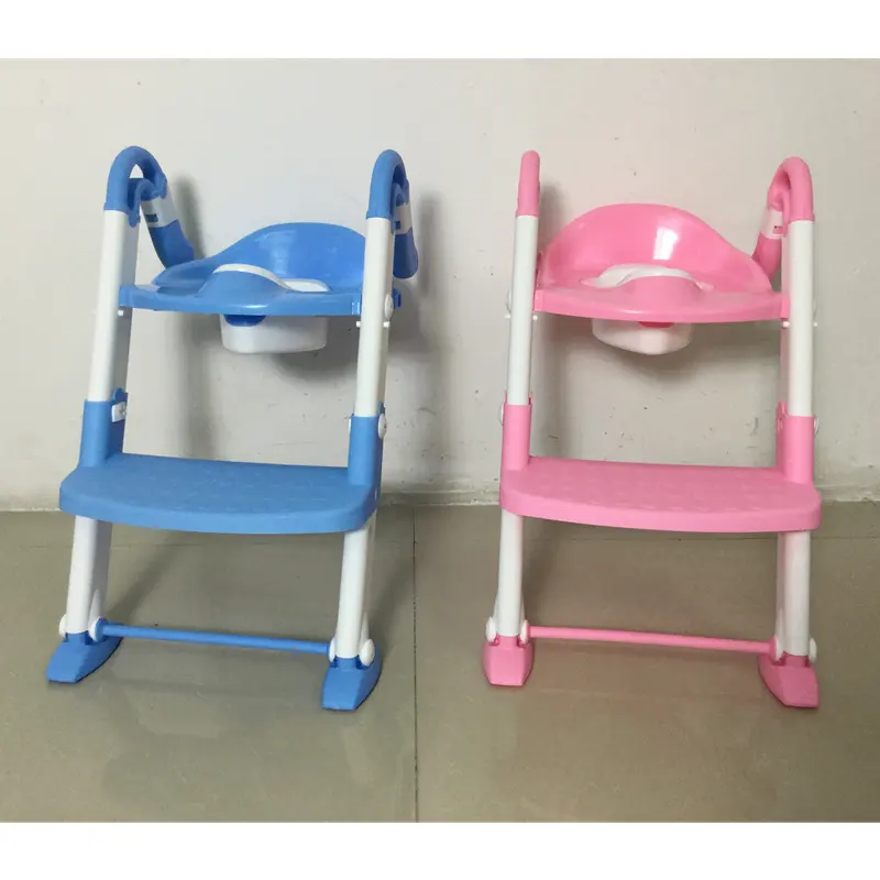 Kids Plastic Travel Toilet Step Stool Potty Chair Trainer, Portable Foldable Baby Potty Training Seat With Ladder