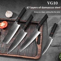 Ensemble de couteaux de chef en acier Damas VG10 de style japonais, couteau Gyutama, couteau de cuisine, couteau à trancher, couteau utilitaire