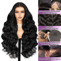 Cabello Humano Remy Brasileño Virgen 100% Natural HD sin Pegamento para Pelucas con Frente de Encaje, Ondulado, 250% de Densidad, Largo, Sin Caída