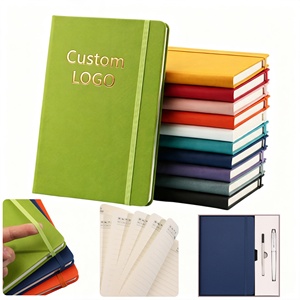 Ensemble cadeau carnet classique ligné et stylo avec logo personnalisé, 200 pages, A5, couverture en cuir PU imperméable, plusieurs couleurs, 5,5x8,3 pouces - Product Image 1