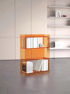 Acrylic Floor Bookshelf Storage Rack Living Room Furniture Simple Side 3-<b>Shelf</b> Anti-Tip Anti-Slip <b>Modern</b> Customized - Product Image 1