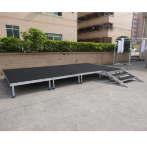 Escenario Portátil de Aluminio para Eventos de DJ al Aire Libre con Fácil Montaje, Superficie Antideslizante, Configuración de Iluminación Flexible y Sin Necesidad de Electricidad - Product Image 5