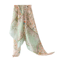 Écharpe en Soie de Mûrier 100% Vintage à Motifs Floraux Botaniques, Plusieurs Designs de Fleurs au Choix, Châle de Cou Tendance pour Femme, Idéal pour le Bureau