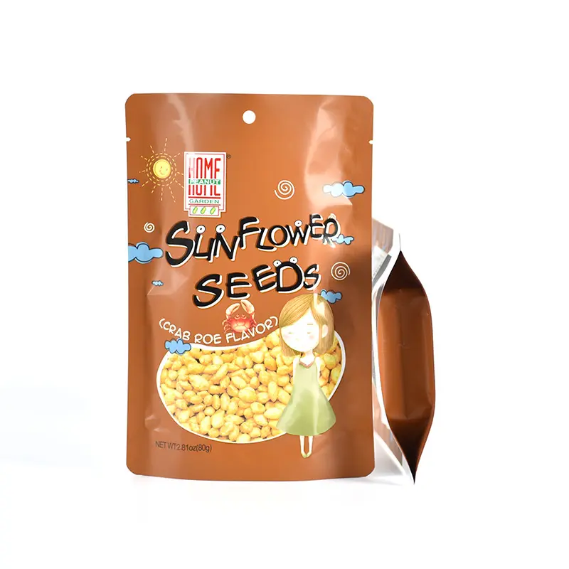 Factory direct dry Fruits nut baked corn grain niblet sunflower seeds peanut kernels small plastic packing soft touch mylar bag