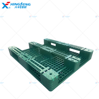 Palette en plastique européenne en HDPE bleu robuste face unique durable avec renfort en acier taille d'entrée à 4 voies 1200*1000*160mm